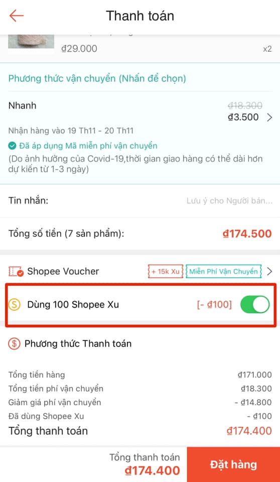 Hướng dẫn sử dụng Shopee Xu cho đơn hàng